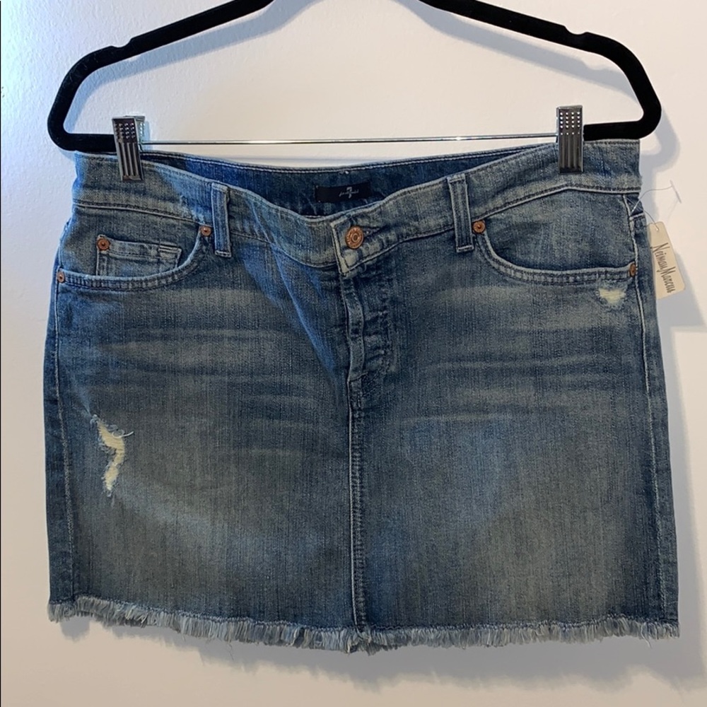 Brand new- 7ForAllMenKind Blue mini skirt Size 31
